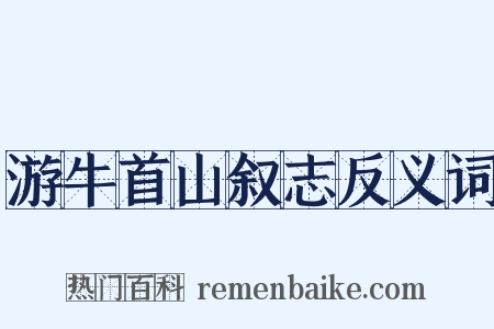 游牛首山叙志反义词是什么意思的图片